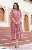 Rayon Anarkali Jaipur Kurti, vibrant Sanganeri prints, traditional Indian women's fashion