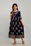 Rayon floral printed Kashvi Anarkali Kurta, M-XXXL, round neck, 3/4 sleeve, Indian ethnic wear