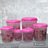 Pink Veksin plastic containers, 12KG-1KG set, for mixers and groceries