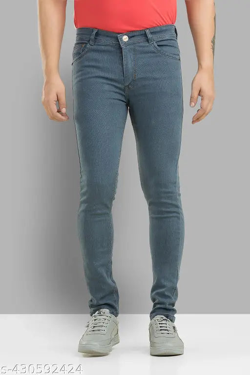Denim men's jeans, solid design, premium quality, sizes 28-42 (waist 28-42, length & hip sizes provided) from India