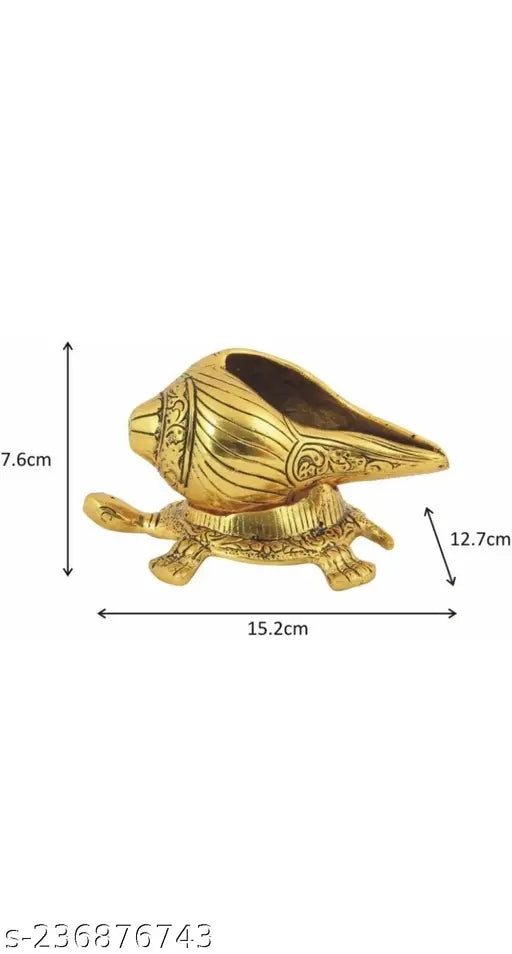 Metal Shank tortoise for vastu, home decoration, and temple showpiece - Indian-made, 15cm x 7.5cm x 12.5cm