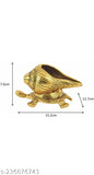 Metal Shank tortoise for vastu, home decoration, and temple showpiece - Indian-made, 15cm x 7.5cm x 12.5cm