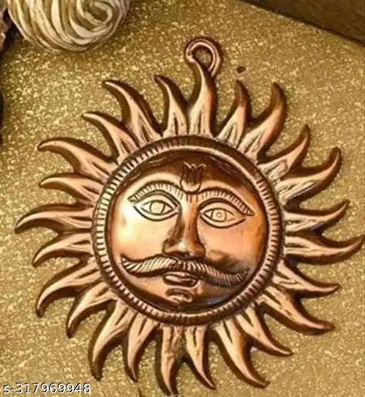 copper sun god wall hanging, protection from Vaastu dosh, Feng Shui showpiece, metal showpiece, Indian brass artwork