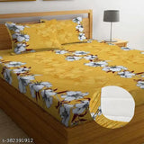 Cotton floral fitted king size bedsheet with two pillow covers, ideal for summer adult use, made in India