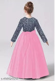 Kids tutu dresses, embellished net floral design, long sleeves, B.R. Enterprise, party gowns, size 5-16 years