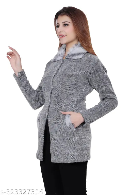 Acrylic light-weight, warm & stylish women's sweater in fashionable design, available in L, XL, and free size (made in India)