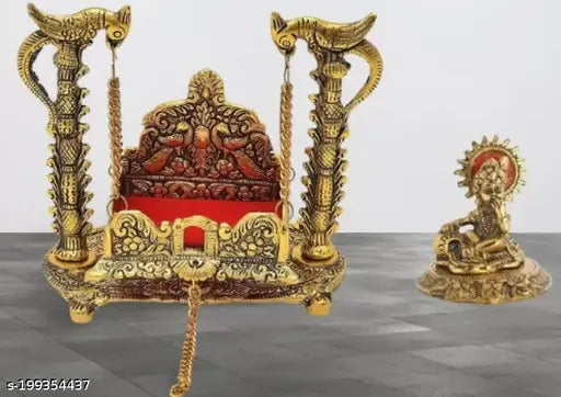 Vintage showpieces, collectible idols and figurines on display