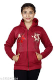 Wool printed girls sweatshirt, 10-11 years size, Indian handcraft
