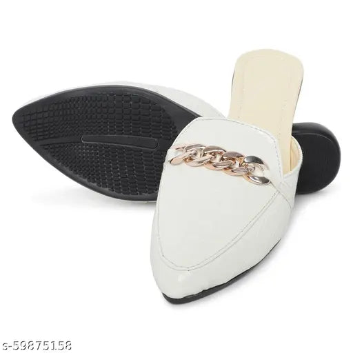 Patent leather almond toe loafers, low heels, casual daily mule sandals for women in textured PVC with open back net detail