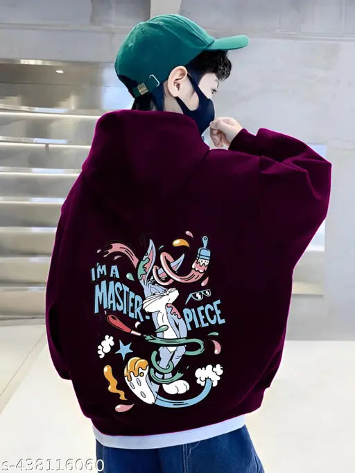 Boys Printed full sleeve Hood Neck Sweatshirt Material Type Polyester
