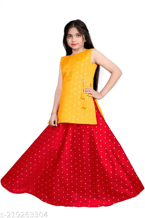 Embroidered Taffeta Silk Lehenga Choli Set for Kids (Black), ideal for parties and weddings, made in India