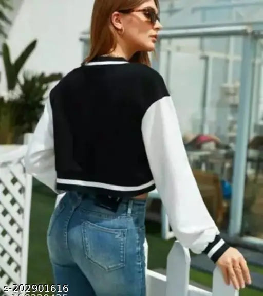 Solid fleece AY Jacket for women's casual wear, long sleeves in S, M, L, XL. Made in India