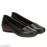 Synthetic leather slip-on solid ladies heel, latest design official belly (India) - fashion accessory for women