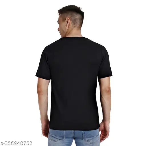 INK & FABLE men's round neck cotton T-shirt, breathable and comfortable with rubber print design, half sleeve, regular fit for casual occasions