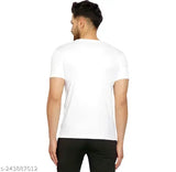 Indian men's half round neck printed polyester t-shirt with short sleeves, featuring creative design and versatile style