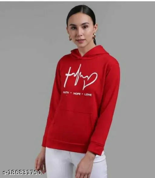 Winter Heartbeat printed Hoodie girls: Cotton blend, long sleeves, heartbeat pattern in sizes 10-16 years. Trendy winter wear for girls." (93 characters)