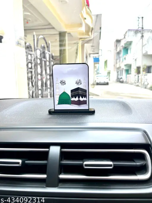Multicolor Frz9 Islamic MAKKA MADINA SHARIF dashboard accessories, handcrafted Indian Muslim car decor