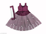 Taffeta silk star Lehanga Cholis with embroidered patterns, sleeveless for kids aged 2-5 years, India origin