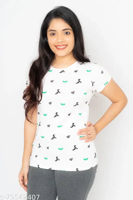 Premium cotton white t-shirt, short sleeves, printed design, high-quality 180 GSM bio wash