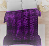 Purple paisley pattern blanket, soft texture, for double bed