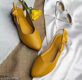Yellow synthetic ballerina sandals by Laxmi trace, stylish and comfortable for women's parties