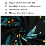 Brand Point elastic fitted double bedsheet with 2 pillow covers, cotton blend, botanical pattern, deep pocket size 6", superfine quality, ideal for adult summer use, machine washable
