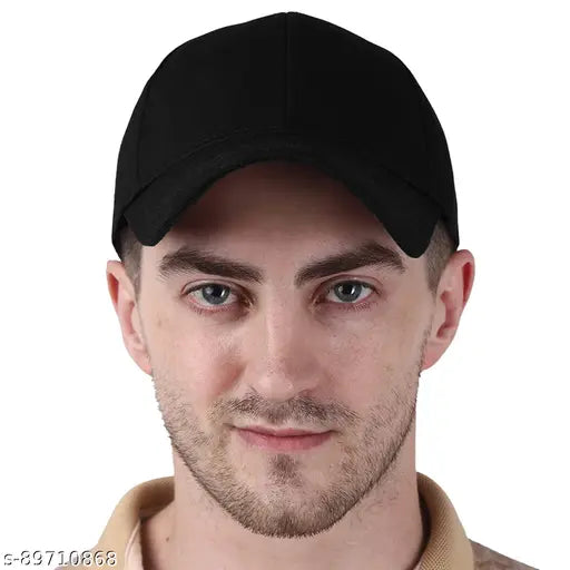 High-quality solid black KiwiCaves cap & sunglasses combo for sports, travel, and casual wear