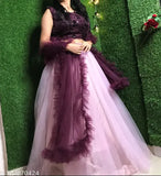Acrylic net lehenga choli with ruffle prints, free size, Indian-origin women's fashion