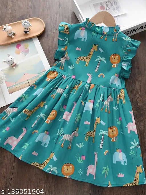 Floral print polyester tiered layer dress for toddler girls (1-2yrs - 9-10yrs), vibrant floral pattern on belted sleeveless design
