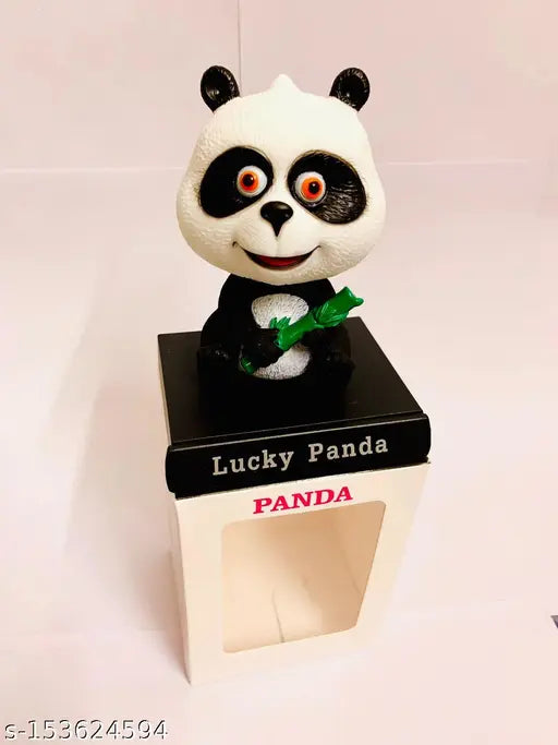 Lucky Panda dashboard figurine, Indian car art for personal collection