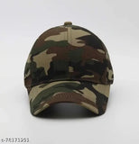 Green cotton baseball cap, suitable for men and kids, casual or sports occasion, Plain Army design from India