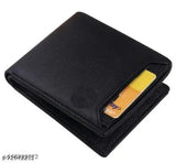 Black artificial leather formal wallet for men, 10 card slots, regular size (11cm x 9cm) - TAQWA Men Casual Travel Wallet