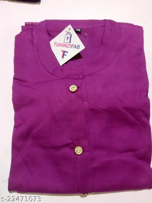 Purple kurta set with buttoned front, Alisha brand