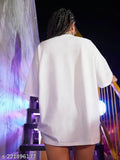 Large white t-shirt with text on it for women