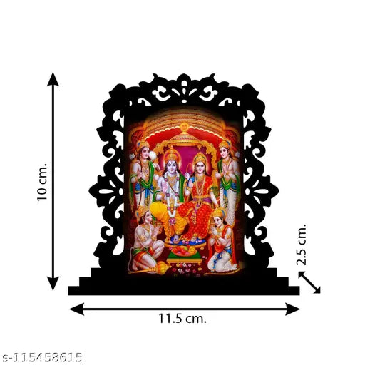 Multi-colored acrylic Ram Darbar figurine for car dashboard or home decor, divine look with attractive design and excellent engraving cuts