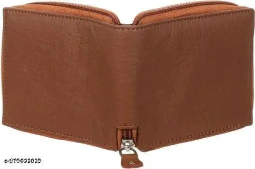 Brown faux leather casual wallet, classic design, free size, India origin