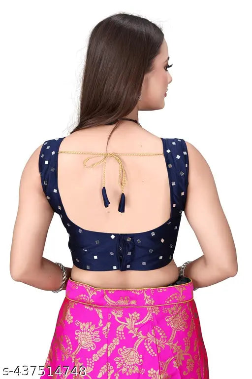 Soft silk and art silk traditional lehenga choli collection for girls, featuring semi-stitched Banarasi Jacquard silken lehenga with inner cancan & canvas, heavy brocade fantom silk blouse with real mirror hand work, and heavy Banarasi Jacquard silk dupatta. Sizes: 8-15 years, free size available. Indian fabric, made in India