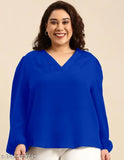 Plus size Georgette top in solid color, ideal for sizes XXL to 8XL