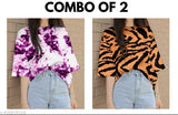 Oversized graphic ramshee t-shirt with black and purple tie dye design