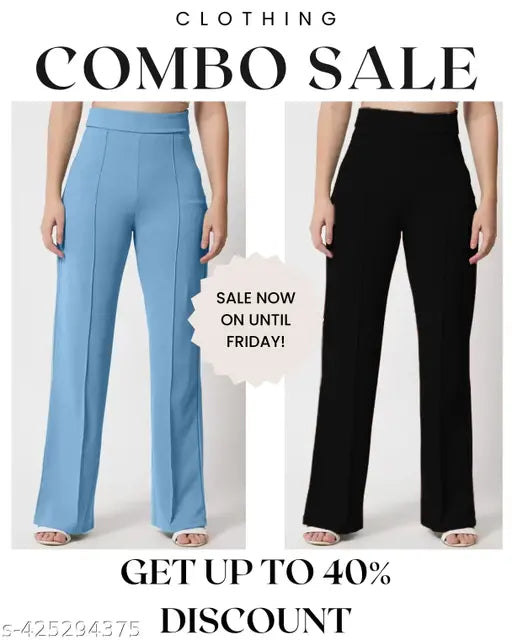 Ladies high-rise bootcut jeans with a straight leg and bell bottom flare, available in two different styles, ideal for casual wear