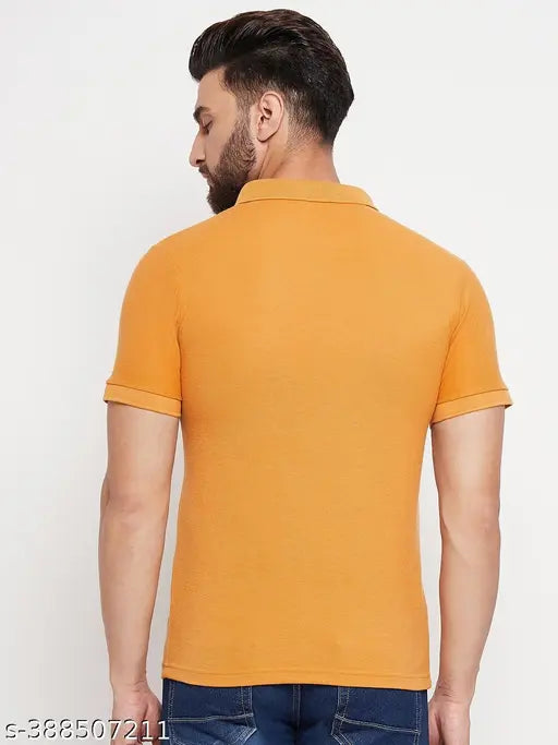 Men's cotton blend printed polo collar t-shirt with short sleeves, featuring a vibrant design. [Color & Pattern depend on the specific product]