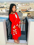 Kids Rayon Anarkali Kurta Sets in harem pants, solid pattern with three-quarter sleeves. Available for ages 4-14 years. Indian ethnic wear for kids fashion