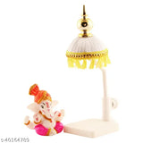 Divine Marble & Polyresin Pagri Ganesh Idol with Car Dashboard Stand - Portable office, study, or car decor for Diwali and Pooja. Aesthetic, intricate, and portable divine protection on-the-go. Material: Poly Resin, Product Dimensions: 0.5x2.5x6.5 inches
