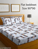 Glace cotton flat double bedsheet with 2 abstract pillow covers, ideal for summer adult use, made in India