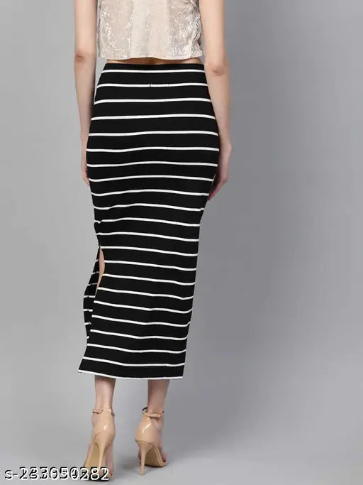 Black high-waisted skirt with a zipper closure
