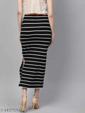 Black high-waisted skirt with a zipper closure