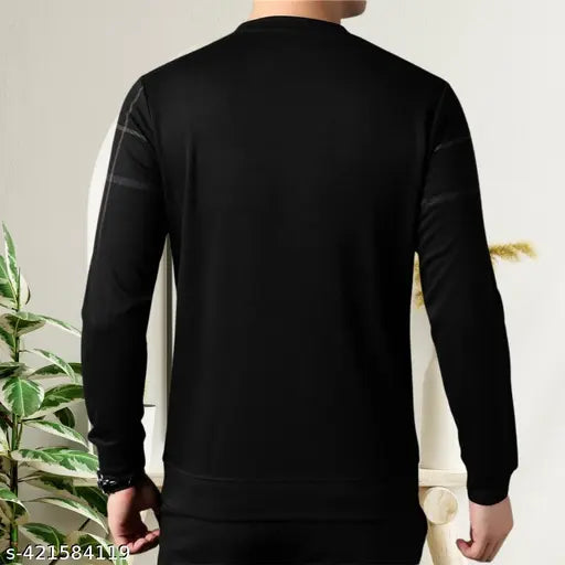Teal and black cotton blend, lose fit round neck t-shirt for men - ideal for summer wear, gym, and casual outings