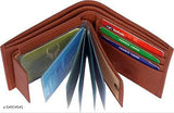 Brown faux leather men's album wallet, features 3 compartments, perfect for Diwali or New Year gifts