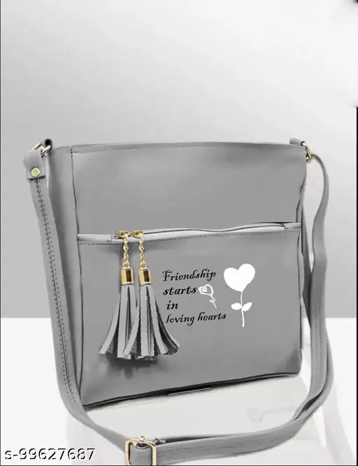 PU Acewood Women's Regular Size Sling Bag, solid net pattern, compact, 2 compartments, eye-catchy houndstooth print, suitable for various occasions