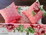 Luxmi Cotton Fabrics | 5 Pcs Bedsheet Set (1 King Size Bedsheet + 2 Pillow Covers with Embroidery + 2 Cushion Covers with Embrdery with Fillers)®